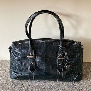 Dooney & Bourke EUC Black Nile Croco Satchel
